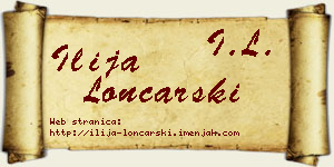 Ilija Lončarski vizit kartica
